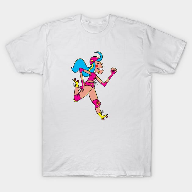 Roller Derby Girl T-Shirt by Happy Monsters